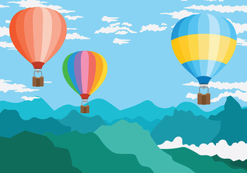 Hot Air Balloon Vector Background - vector #439837 gratis
